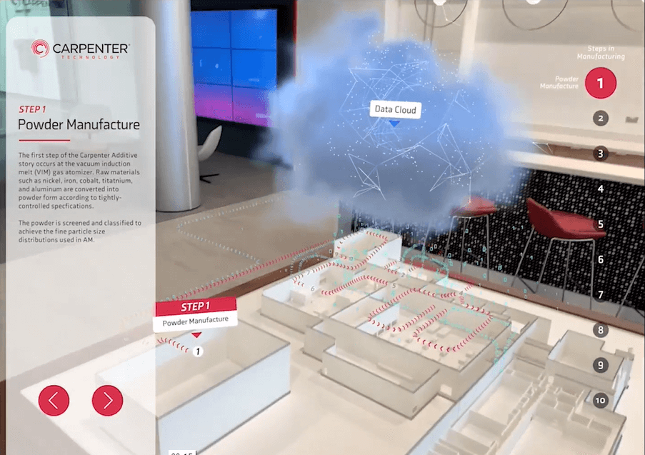 unity development augmented reality digital tour experiential manufacturing data cloud